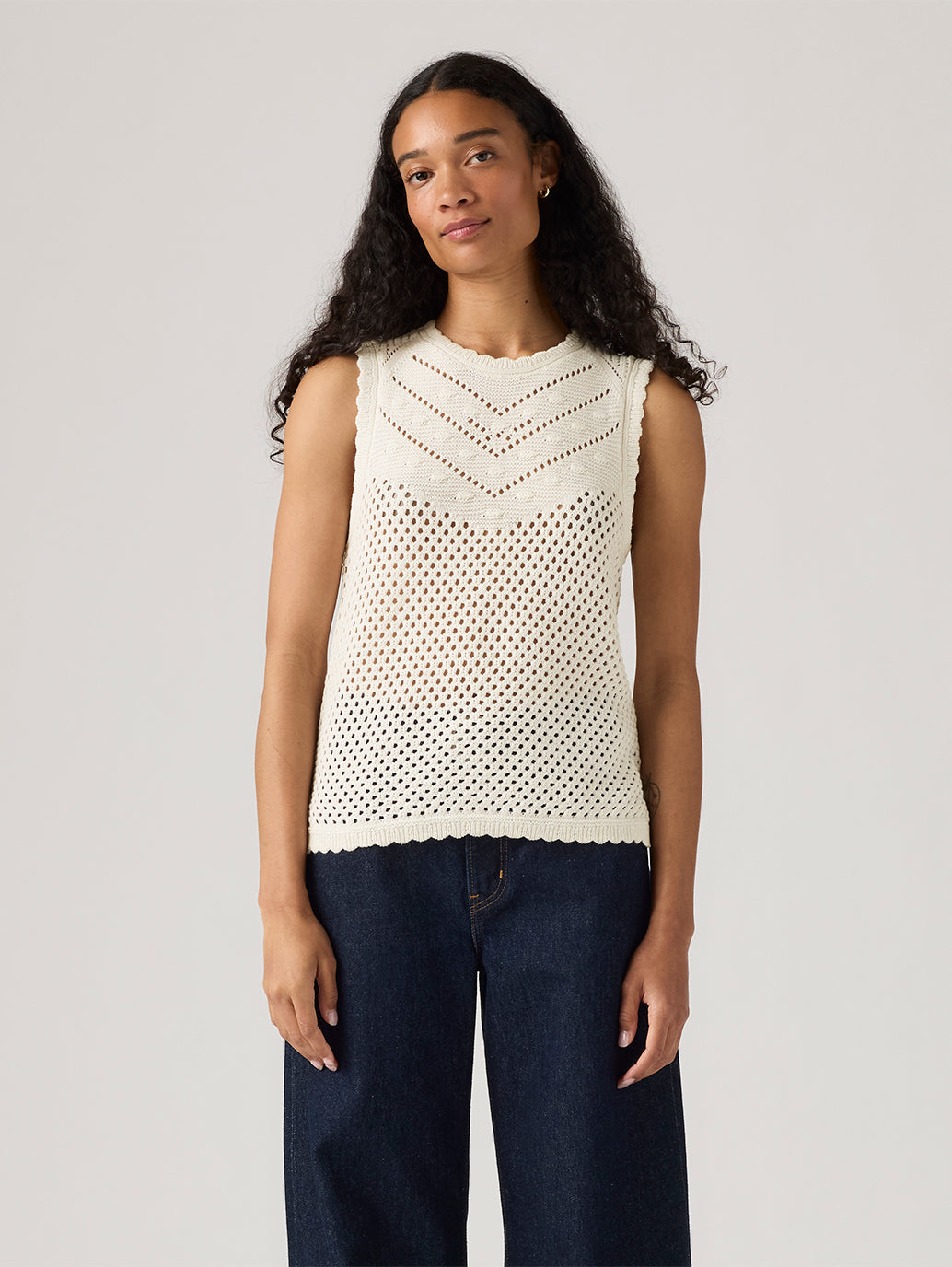 Women's Adrienne Crochet Tank Top - Styleshot View
