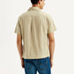 Men's Solid Overdyed Beige Relaxed Fit Resort Collar Shirt - Back View
