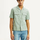 Men's Solid Overdyed Mint Relaxed Fit Resort Collar Shirt - Styleshot View