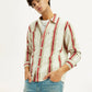 Men's Striped Multi Color Relaxed Fit Shirt - Elevated View