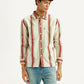 Men's Striped Multi Color Relaxed Fit Shirt - Front View