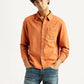 Men's Solid Orange Spread Collar Shirt - Styleshot View