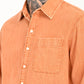 Men's Solid Orange Spread Collar Shirt - 20 View