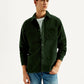 Men's Solid Spread Collar Corduroy Shacket - Styleshot View