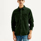 Men's Solid Spread Collar Corduroy Shacket - Front View