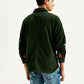 Men's Solid Spread Collar Corduroy Shacket - Back View