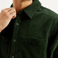 Men's Solid Spread Collar Corduroy Shacket - Detail View
