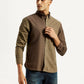 Men's Colorblock Spread Collar Flannel Shirt - Styleshot View