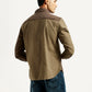 Men's Colorblock Spread Collar Flannel Shirt - Back View