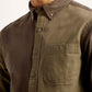 Men's Colorblock Spread Collar Flannel Shirt - Detail View