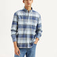 Men's Checkered Blue Flannel Shirt - Styleshot View