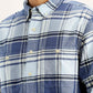 Men's Checkered Blue Flannel Shirt - Detail View