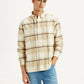 Men's Checkered Beige Flannel Shirt - Styleshot View