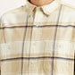 Men's Checkered Beige Flannel Shirt - Detail View