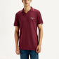 Men's Solid Maroon Slim Fit Polo T-shirt - Front View