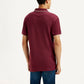 Men's Solid Maroon Slim Fit Polo T-shirt - Back View