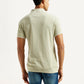 Men's Solid Beige Slim Fit Polo T-Shirt - Back View