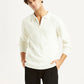 Men's Self Design Off White Polo Neck Sweater - Styleshot View