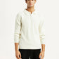 Men's Self Design Off White Polo Neck Sweater - Front View