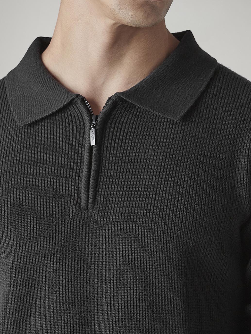 Men's Solid Regular Fit Sweater - Detail View
