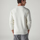 Men's Solid Regular Fit Zip Collar Sweater - Back View