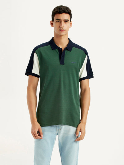 Men's Colorblock Multi Color Slim Fit Polo T-shirt-image-37