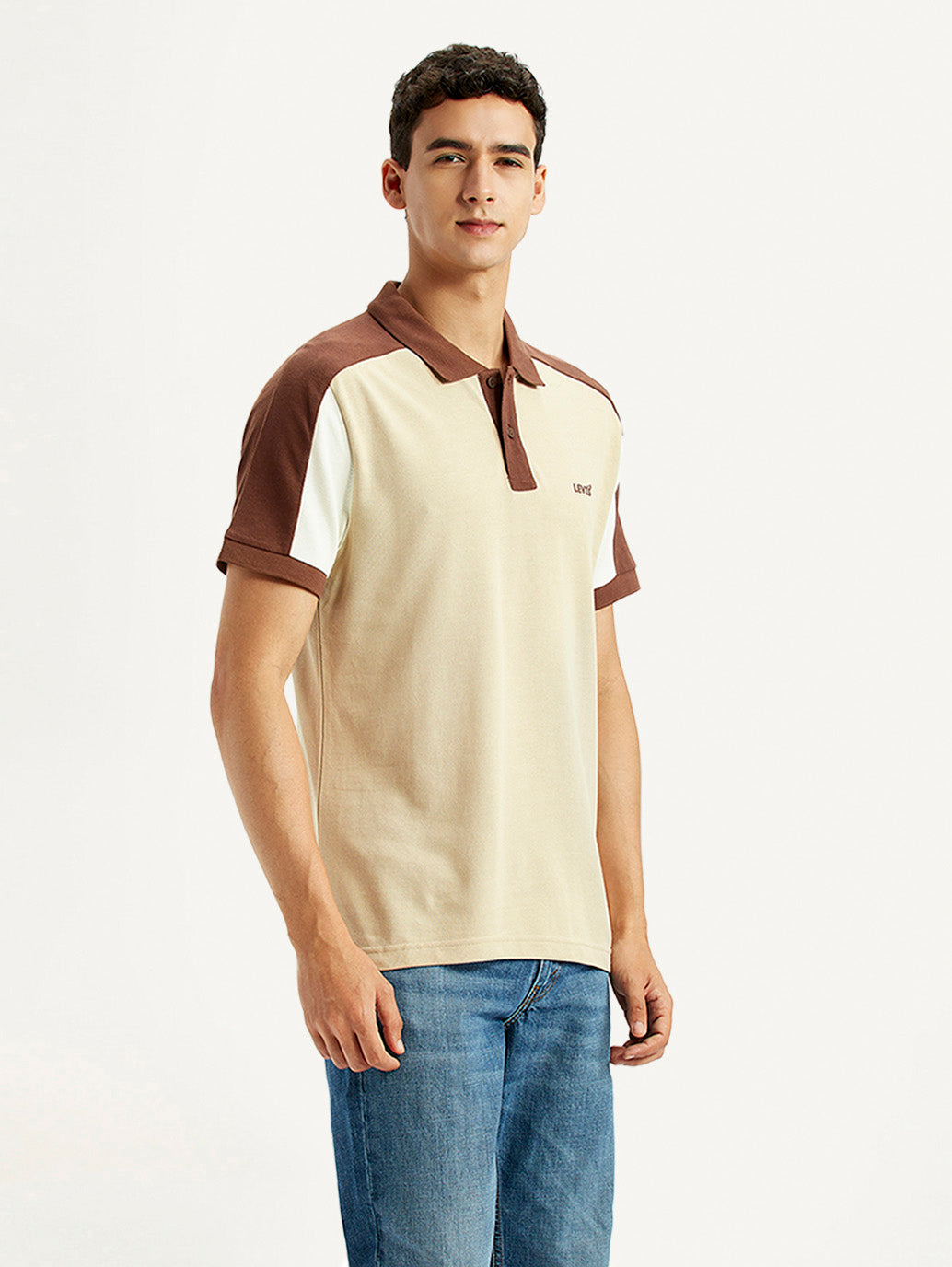 Men's Colorblock Multi Color Slim Fit Polo T-shirt - Side View