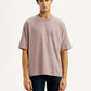 Men's Brand Logo Mauve Loose Fit T-shirt - Front View