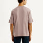 Men's Brand Logo Mauve Loose Fit T-shirt - Back View