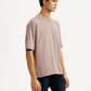Men's Brand Logo Mauve Loose Fit T-shirt - Side View
