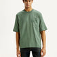 Men's Brand Logo Green Loose Fit T-shirt - Styleshot View