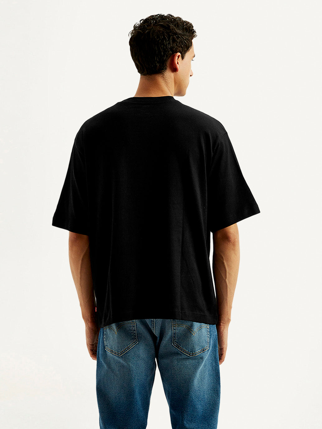 Men's Solid Loose Fit T-shirt - Back View