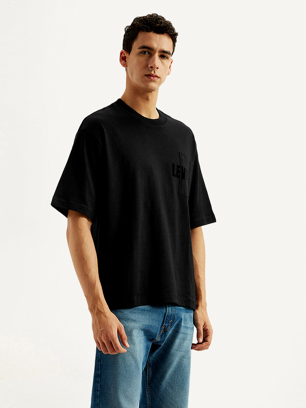 Men's Solid Loose Fit T-shirt - Side View