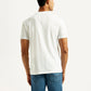 Men's Striped White Crew Neck T-shirt - Back View