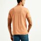 Men's Striped Peach Crew Neck T-shirt - Back View
