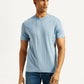 Men's Striped Light Blue Crew Neck T-shirt - Styleshot View
