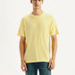 Men's Solid Overdyed Yellow Crew Neck T-shirt - Front View