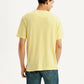 Men's Solid Overdyed Yellow Crew Neck T-shirt - Back View