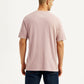Men's Overdyed Solid Mauve Crew Neck T-shirt - Back View