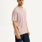 Men's Overdyed Solid Mauve Crew Neck T-shirt - Side View