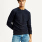 Men's Solid Navy Blue Crew Neck Sweatshirt - Styleshot View