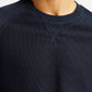 Men's Solid Navy Blue Crew Neck Sweatshirt - Detail View