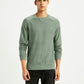 Men's Solid Green Crew Neck Sweatshirt - Styleshot View