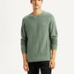 Men's Solid Green Crew Neck Sweatshirt - Front View