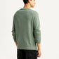 Men's Solid Green Crew Neck Sweatshirt - Back View