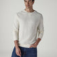 Men's Solid Off White Crew Neck Waffle T-Shirt - Front View
