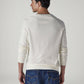 Men's Solid Off White Crew Neck Waffle T-Shirt - Back View