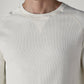 Men's Solid Off White Crew Neck Waffle T-Shirt - 20 View