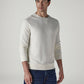 Men's Solid Off White Crew Neck Waffle T-Shirt - Side View