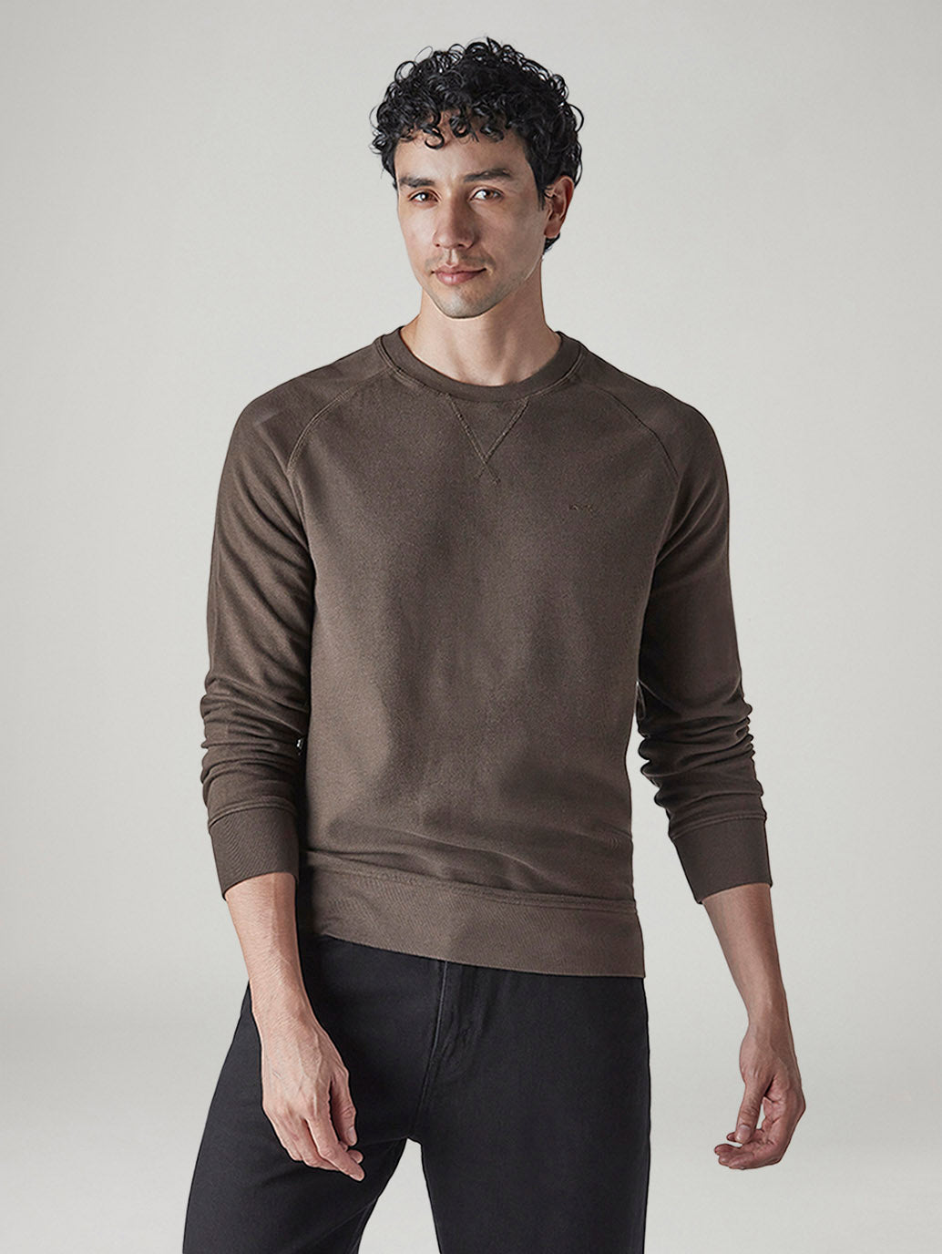 Men's Solid Regular Fit Waffle T-Shirt - Front View